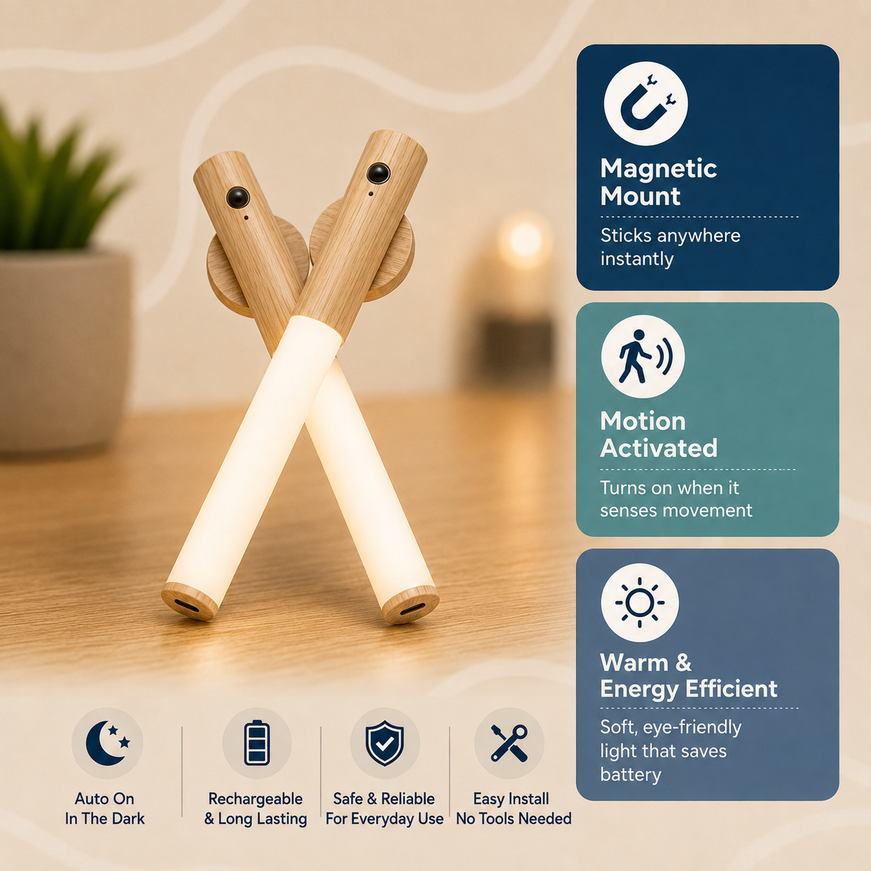 Magnetic Sensor Wall Light