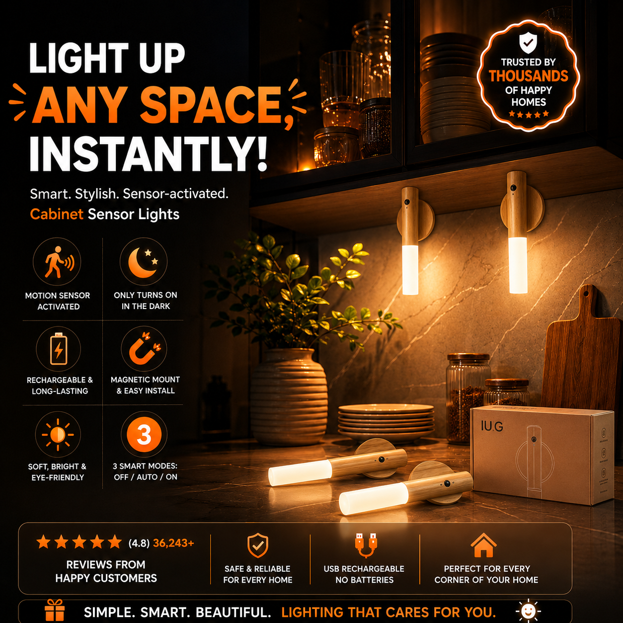 Magnetic Sensor Wall Light
