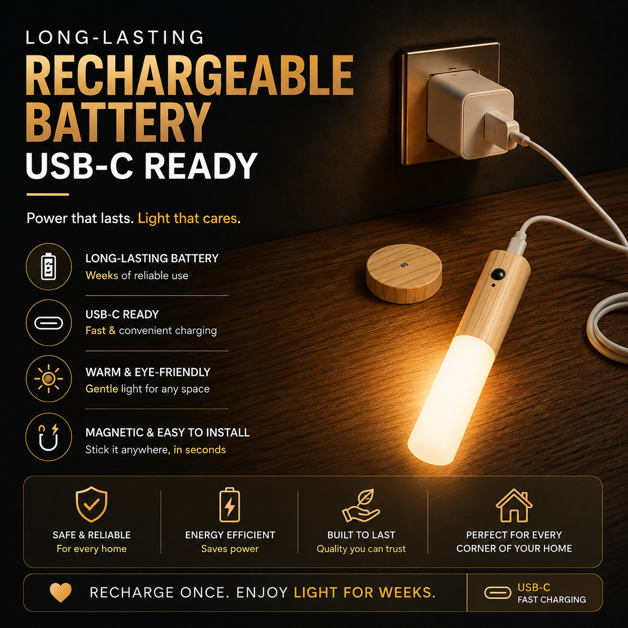 Magnetic Sensor Wall Light